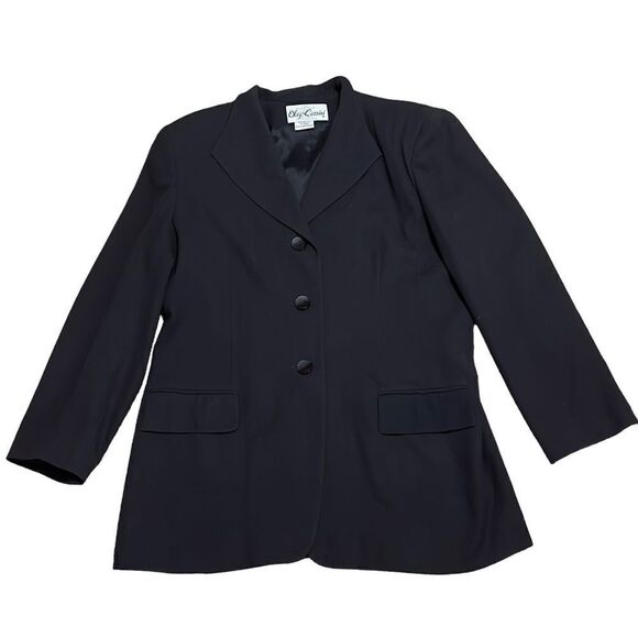 Oleg Cassini Black Blazer & Pant Suit Set Size 16 - Picture 5 of 16
